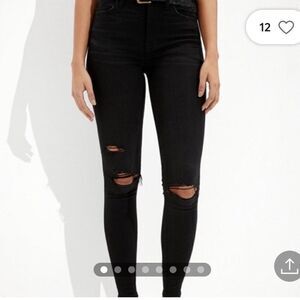 AMERICAN EAGLE SUPER STRETCH DISTRESSED HIGHEST RISE JEGGING SIZE 10 SHORT